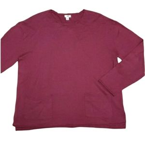 J.Jill Sweater with Pockets Women's Size Large Cranberry NWOT burgundy Wine